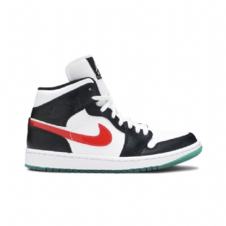 Γυναικεία Παπούτσια Air Jordan 1 Mid Μαύρος Άσπρο Κόκκινος Πράσινος