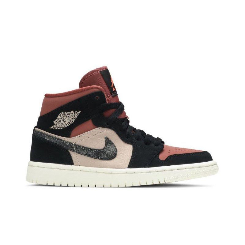 Γυναικεία Παπούτσια Air Jordan 1 Mid Μαύρος Bordeaux Μπεζ