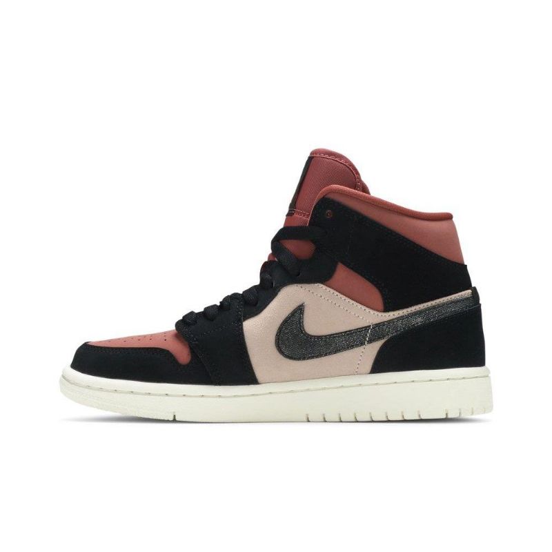 Γυναικεία Παπούτσια Air Jordan 1 Mid Μαύρος Bordeaux Μπεζ