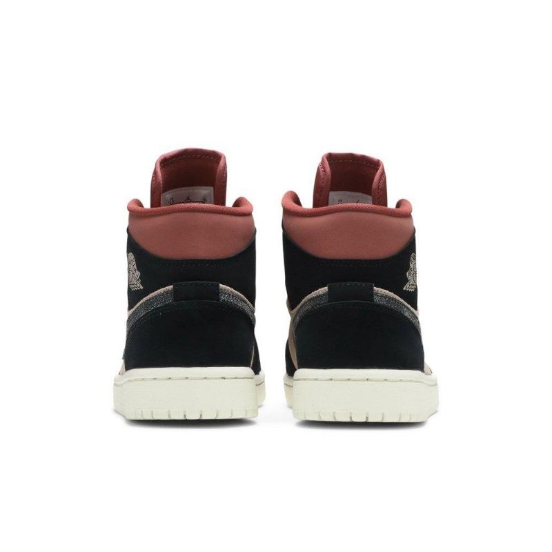 Γυναικεία Παπούτσια Air Jordan 1 Mid Μαύρος Bordeaux Μπεζ