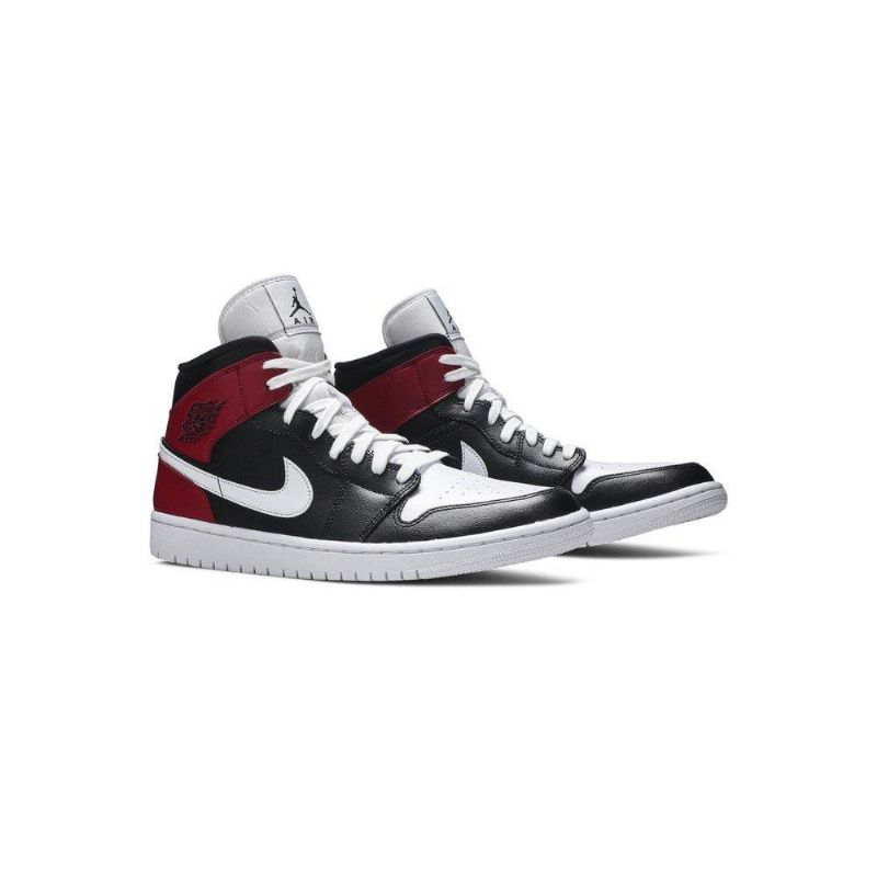 Γυναικεία Παπούτσια Air Jordan 1 Mid Μαύρος Κόκκινος Άσπρο