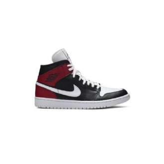 Γυναικεία Παπούτσια Air Jordan 1 Mid Μαύρος Κόκκινος Άσπρο