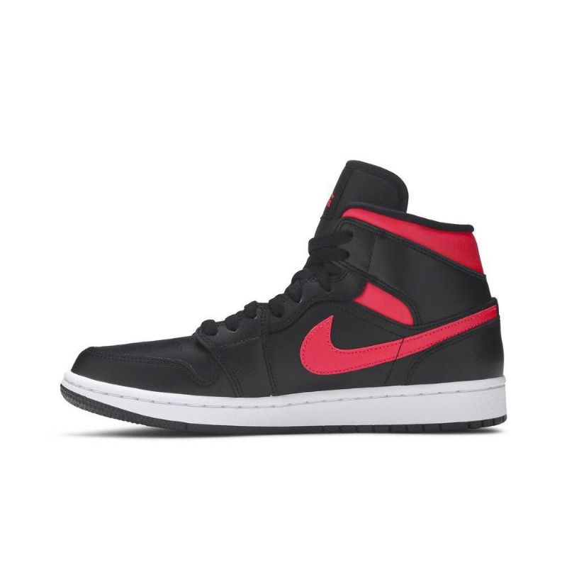 Γυναικεία Παπούτσια Air Jordan 1 Mid Μαύρος Κόκκινος Άσπρο