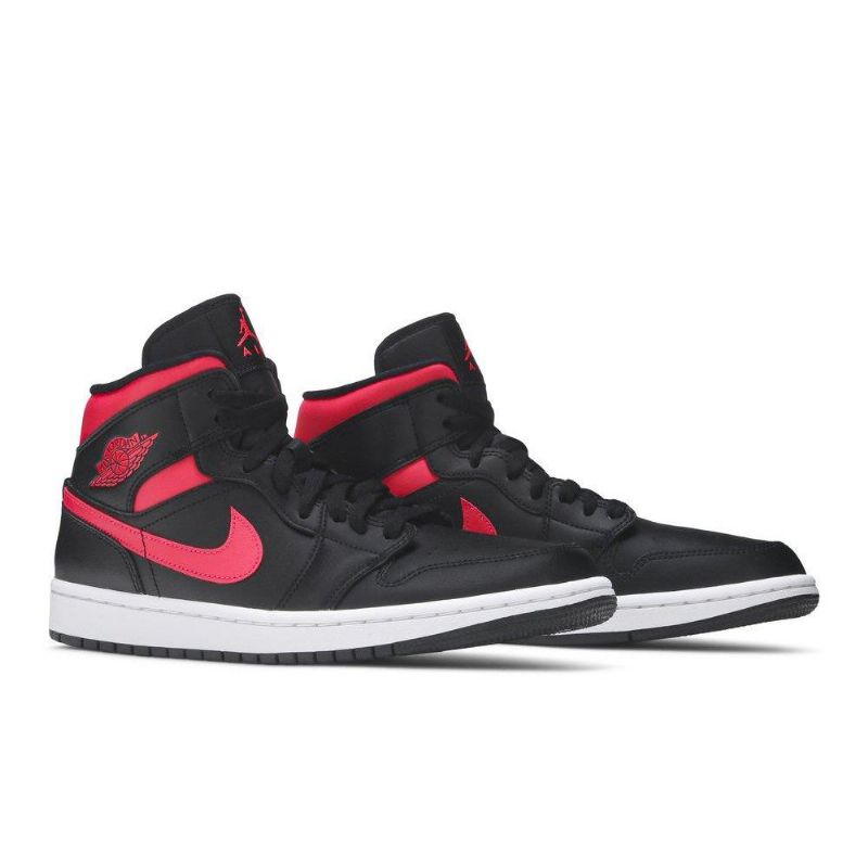 Γυναικεία Παπούτσια Air Jordan 1 Mid Μαύρος Κόκκινος Άσπρο