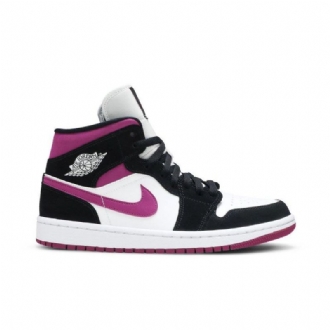 Γυναικεία Παπούτσια Air Jordan 1 Mid Μαύρος Μωβ Άσπρο
