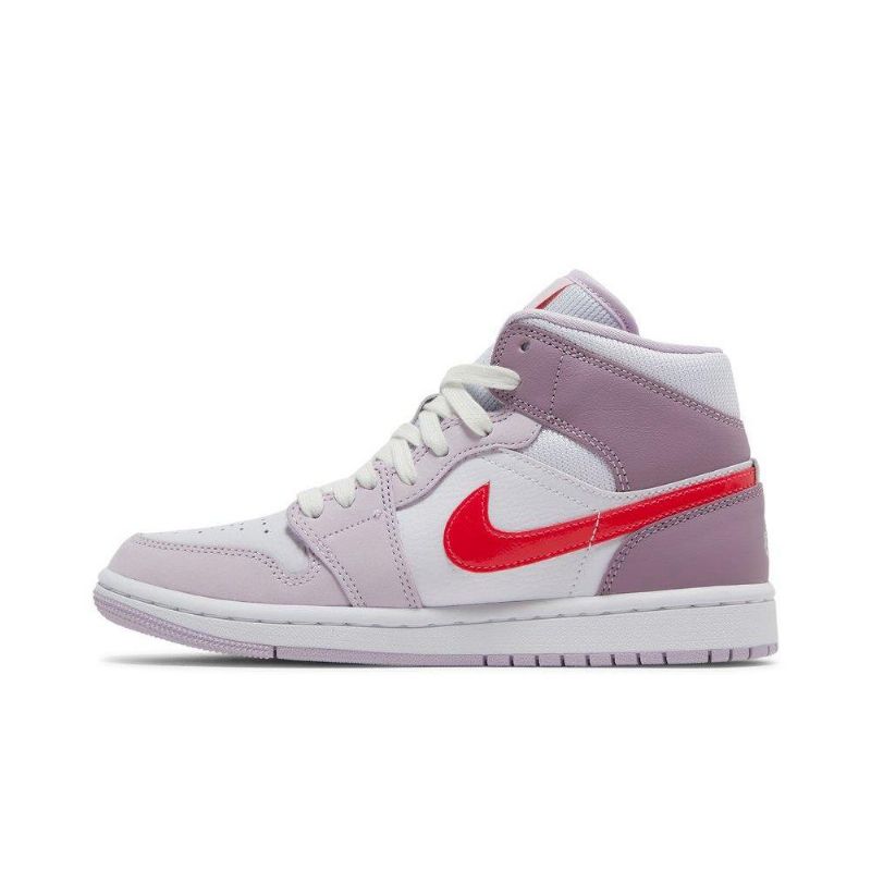 Γυναικεία Παπούτσια Air Jordan 1 Mid Μωβ Λευκά Κόκκινα