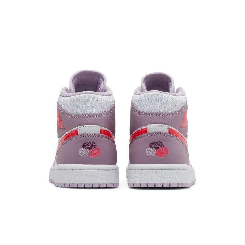 Γυναικεία Παπούτσια Air Jordan 1 Mid Μωβ Λευκά Κόκκινα
