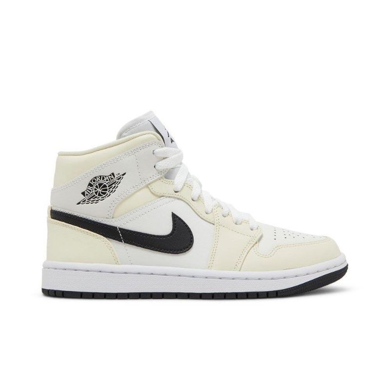 Γυναικεία Παπούτσια Air Jordan 1 Mid Μπεζ Μαύρος Άσπρο