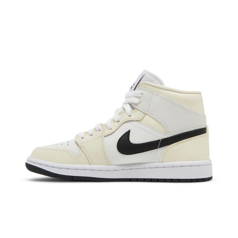 Γυναικεία Παπούτσια Air Jordan 1 Mid Μπεζ Μαύρος Άσπρο