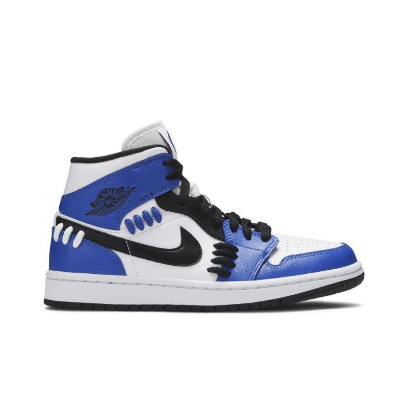 Γυναικεία Παπούτσια Air Jordan 1 Mid Μπλε Άσπρο Μαύρα