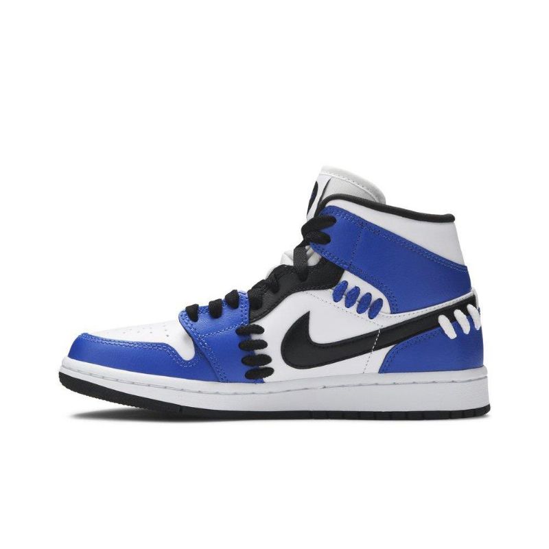 Γυναικεία Παπούτσια Air Jordan 1 Mid Μπλε Άσπρο Μαύρα
