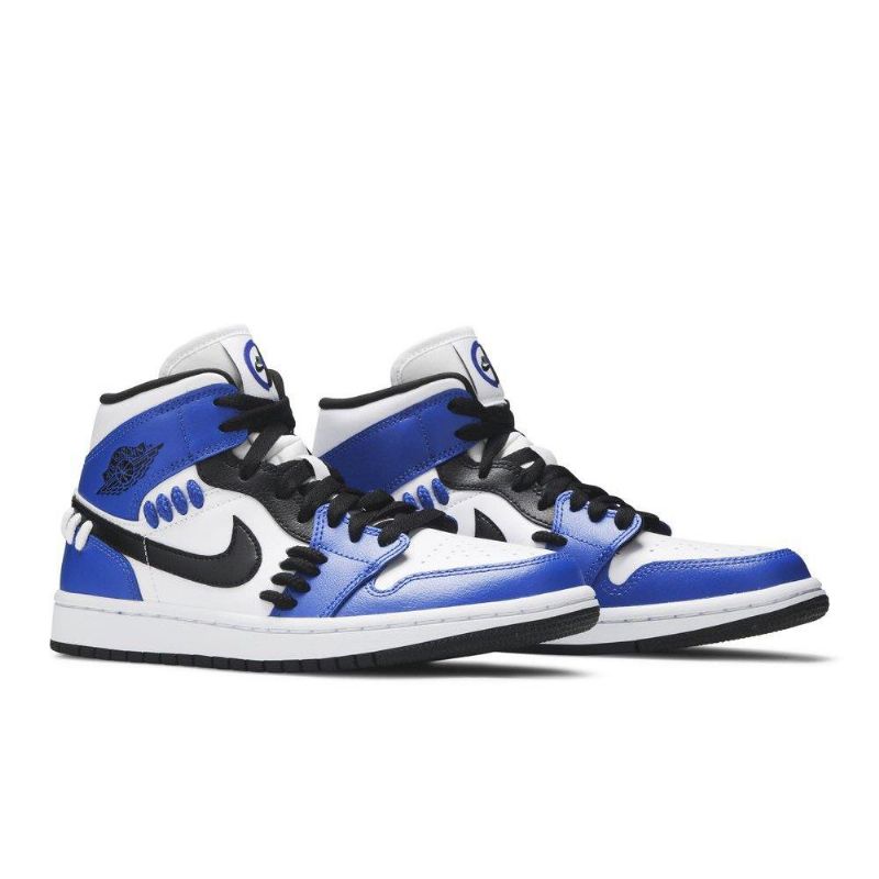 Γυναικεία Παπούτσια Air Jordan 1 Mid Μπλε Άσπρο Μαύρα