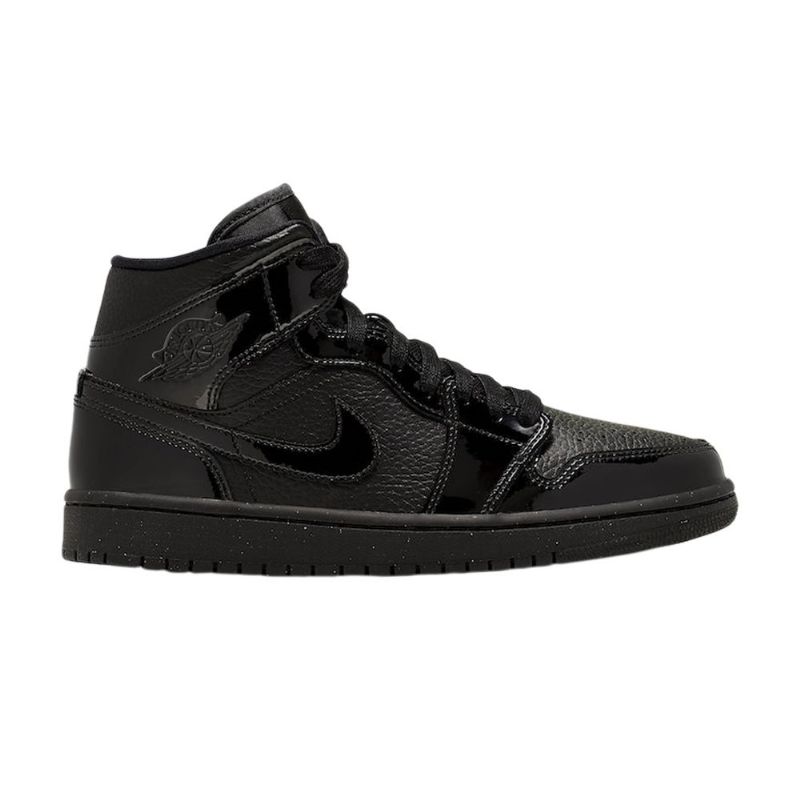 Γυναικεία Παπούτσια Air Jordan 1 Mid Patent Μαύρα