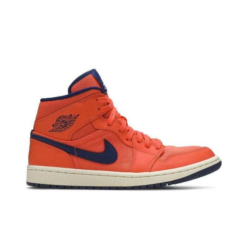 Γυναικεία Παπούτσια Air Jordan 1 Mid Πορτοκάλι Μπλε