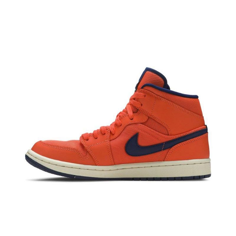Γυναικεία Παπούτσια Air Jordan 1 Mid Πορτοκάλι Μπλε