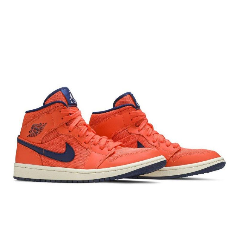 Γυναικεία Παπούτσια Air Jordan 1 Mid Πορτοκάλι Μπλε