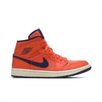 Γυναικεία Παπούτσια Air Jordan 1 Mid Πορτοκάλι Μπλε