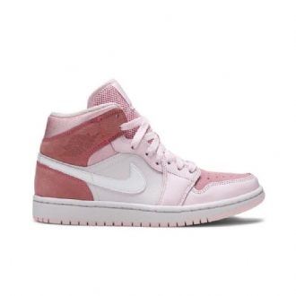 Γυναικεία Παπούτσια Air Jordan 1 Mid Ροζ Άσπρο