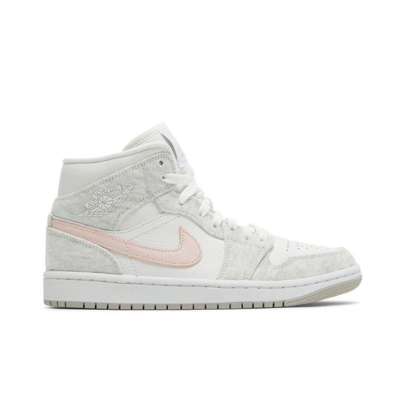 Γυναικεία Παπούτσια Air Jordan 1 Mid Se Άσπρο Γκρί Ροζ