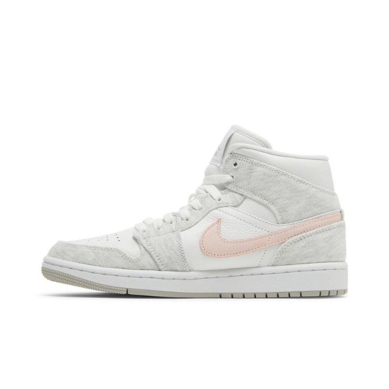 Γυναικεία Παπούτσια Air Jordan 1 Mid Se Άσπρο Γκρί Ροζ