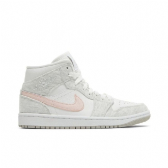 Γυναικεία Παπούτσια Air Jordan 1 Mid Se Άσπρο Γκρί Ροζ