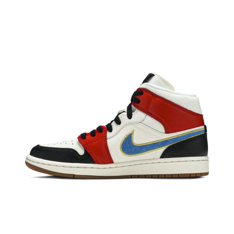 Γυναικεία Παπούτσια Air Jordan 1 Mid Se Άσπρο Κόκκινος Μαύρος Χρυσός