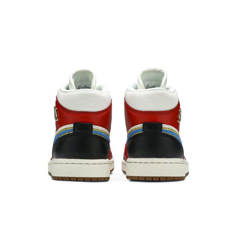 Γυναικεία Παπούτσια Air Jordan 1 Mid Se Άσπρο Κόκκινος Μαύρος Χρυσός