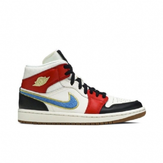Γυναικεία Παπούτσια Air Jordan 1 Mid Se Άσπρο Κόκκινος Μαύρος Χρυσός