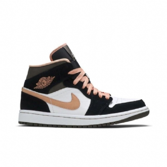 Γυναικεία Παπούτσια Air Jordan 1 Mid Se Άσπρο Μαύρος Ροζ
