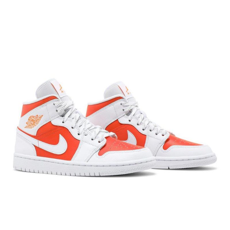 Γυναικεία Παπούτσια Air Jordan 1 Mid Se Άσπρο Πορτοκάλι