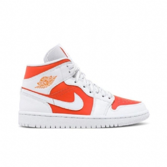 Γυναικεία Παπούτσια Air Jordan 1 Mid Se Άσπρο Πορτοκάλι