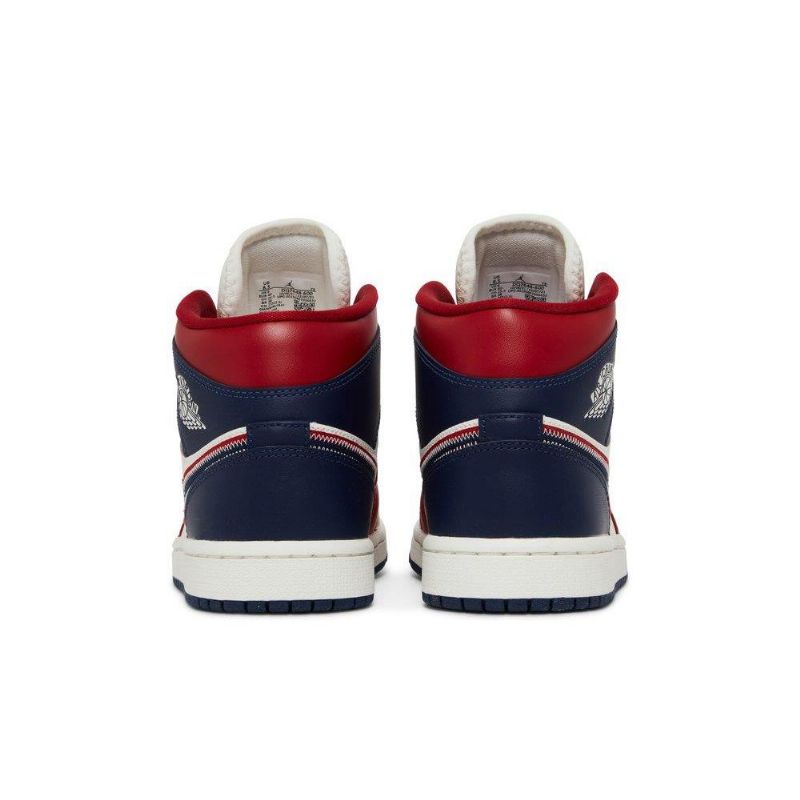Γυναικεία Παπούτσια Air Jordan 1 Mid Se Κόκκινος Άσπρο Σκούρο Μπλε