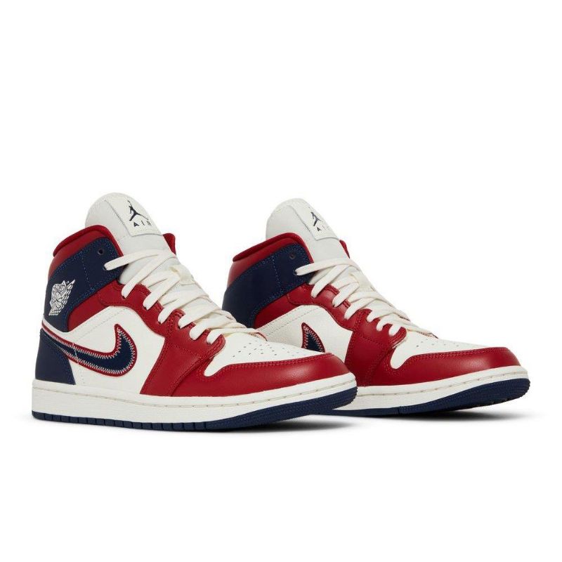 Γυναικεία Παπούτσια Air Jordan 1 Mid Se Κόκκινος Άσπρο Σκούρο Μπλε