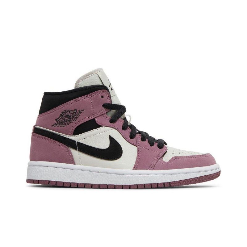 Γυναικεία Παπούτσια Air Jordan 1 Mid Se Λευκά Ροζ Μαύρα