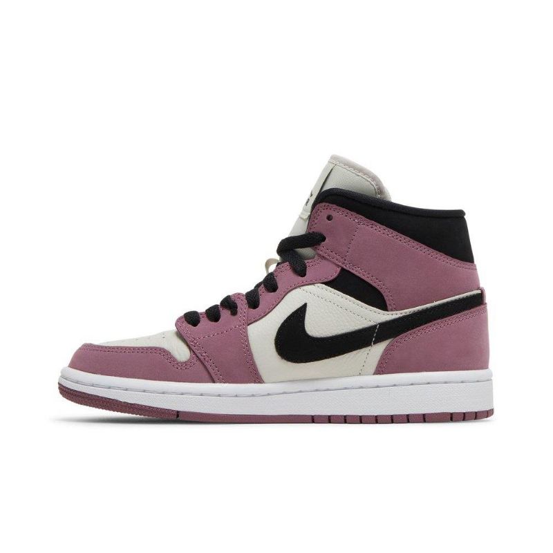 Γυναικεία Παπούτσια Air Jordan 1 Mid Se Λευκά Ροζ Μαύρα