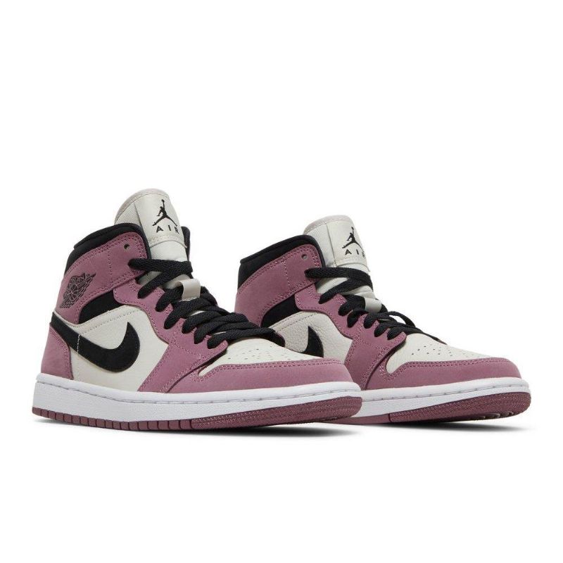Γυναικεία Παπούτσια Air Jordan 1 Mid Se Λευκά Ροζ Μαύρα