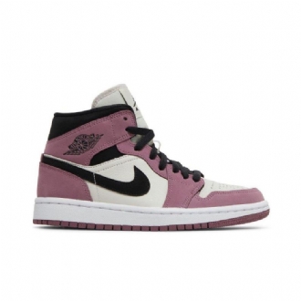Γυναικεία Παπούτσια Air Jordan 1 Mid Se Λευκά Ροζ Μαύρα