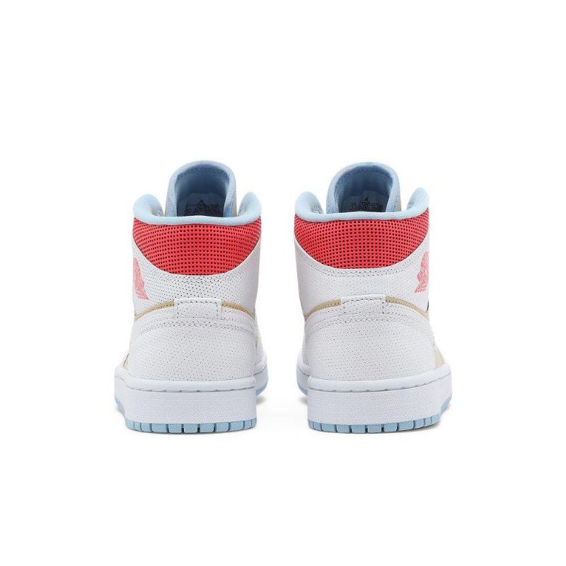 Γυναικεία Παπούτσια Air Jordan 1 Mid Se Λευκό Καφέ Κόκκινο Μπλε