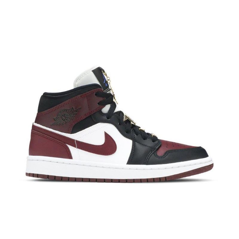 Γυναικεία Παπούτσια Air Jordan 1 Mid Se Μαύρος Bordeaux Άσπρο
