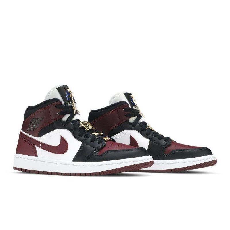 Γυναικεία Παπούτσια Air Jordan 1 Mid Se Μαύρος Bordeaux Άσπρο