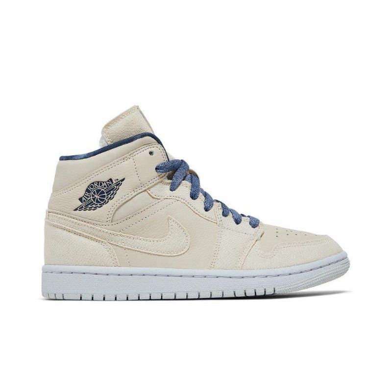 Γυναικεία Παπούτσια Air Jordan 1 Mid Se Μπεζ Σκούρο Μπλε