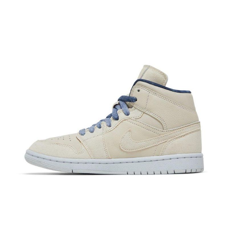 Γυναικεία Παπούτσια Air Jordan 1 Mid Se Μπεζ Σκούρο Μπλε