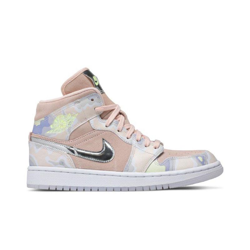 Γυναικεία Παπούτσια Air Jordan 1 Mid Se Ροζ Ασήμι Πράσινος