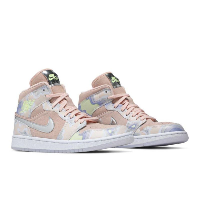 Γυναικεία Παπούτσια Air Jordan 1 Mid Se Ροζ Ασήμι Πράσινος