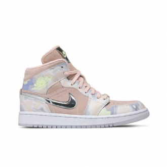 Γυναικεία Παπούτσια Air Jordan 1 Mid Se Ροζ Ασήμι Πράσινος