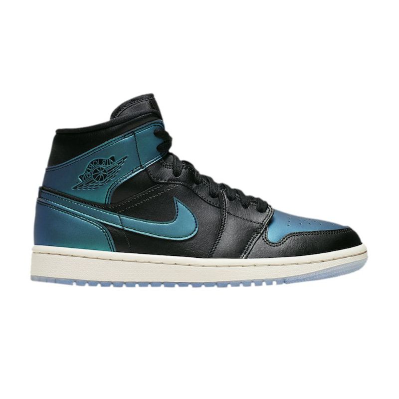 Γυναικεία Παπούτσια Air Jordan 1 Mid Turquoise Μαύρος Άσπρο