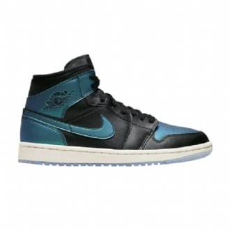 Γυναικεία Παπούτσια Air Jordan 1 Mid Turquoise Μαύρος Άσπρο