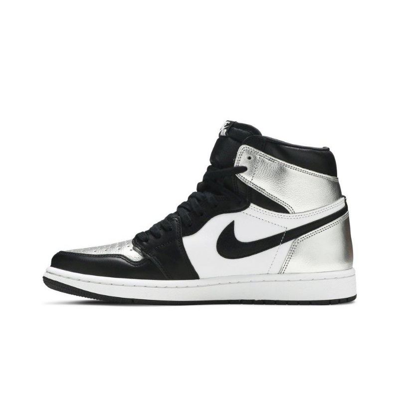 Γυναικεία Παπούτσια Air Jordan 1 Retro High Και Μαύρος Ασήμι