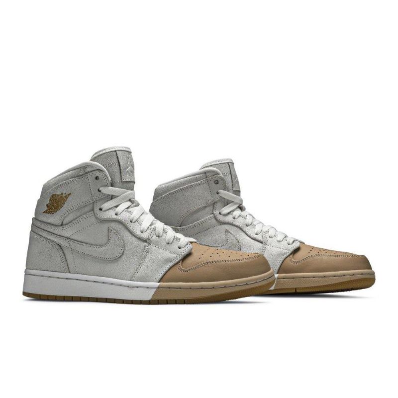 Γυναικεία Παπούτσια Air Jordan 1 Retro High Premium Άσπρο Χρυσός