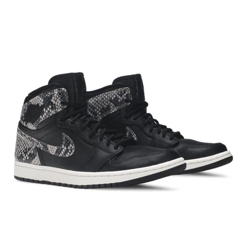 Γυναικεία Παπούτσια Air Jordan 1 Retro High Premium Μαύρα Γκρι